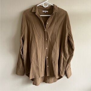 Madewell Gauzy Oversized Button Up Shirt XXS